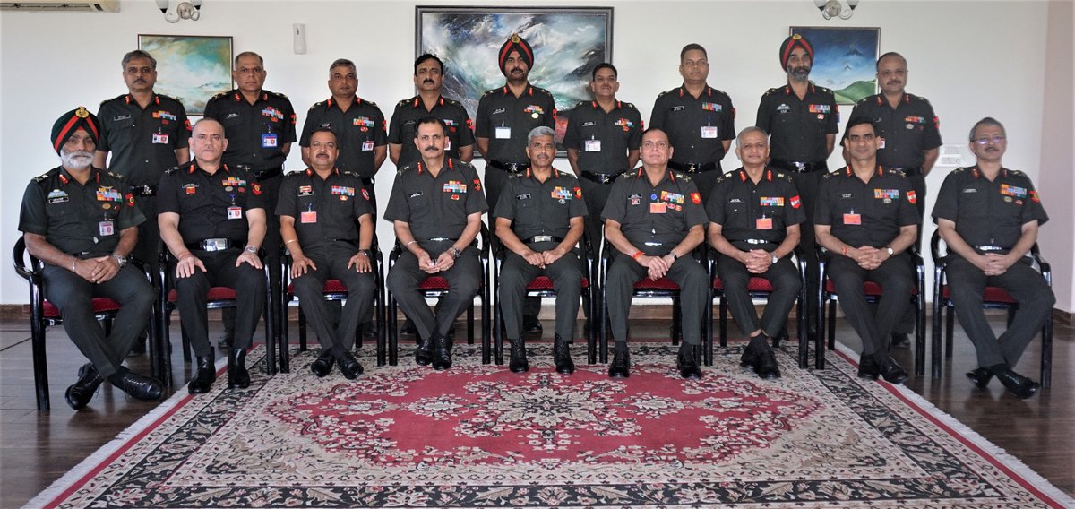 westerncomd_IA's tweet photo. #FmnCdrsConference was held at Chandimandir under the aegis of HQ #WesternCommand. The two day session attended by #ArmyCommander #WesternCommand witnessed discussion on #OpPreparedness and #Brainstorming session on #Ops &amp; #Logistics challenges and way forward. 

@adgpi
@prodef https://t.co/ju5hyCSO22
