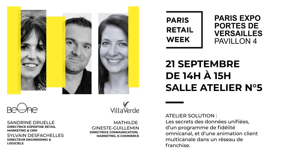 _KissTheBride_'s tweet photo. Nous animerons un atelier à la #ParisRetailWeek !

Vous y découvrirez la solution BeOne, notre plateforme marketing qui réunit toutes vos données et les met en action. ✨ https://t.co/GYsyDf3qNK