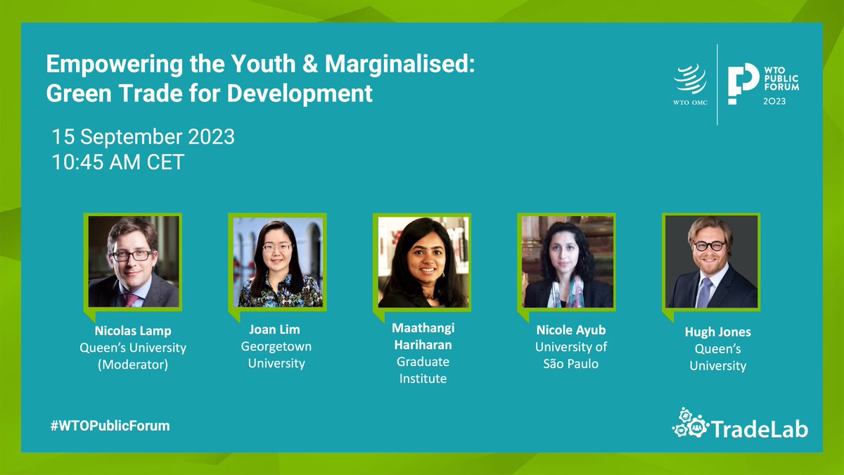 🌍 Immerse yourself in the future of trade with TradeLab's vibrant young experts at the WTO Public Forum! 🌱 Delve into discussions about inclusivity, sustainable practices, and impactful projects. Together, let's craft a more equitable and sustainable world! #WTOPublicForum