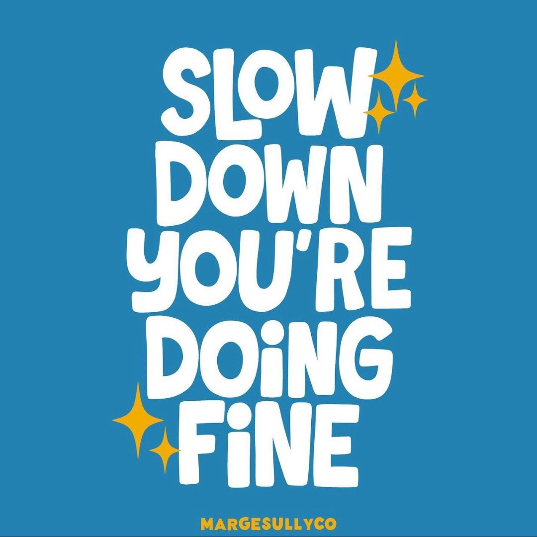 It's okay to take things slow - and when you need extra support, we're here for you. Call or text 988.

🎨: @margesullyco on Instagram