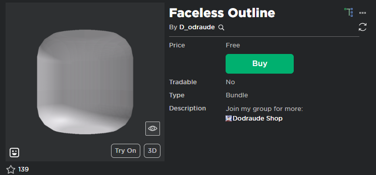 Faceless Outline - Roblox in 2023