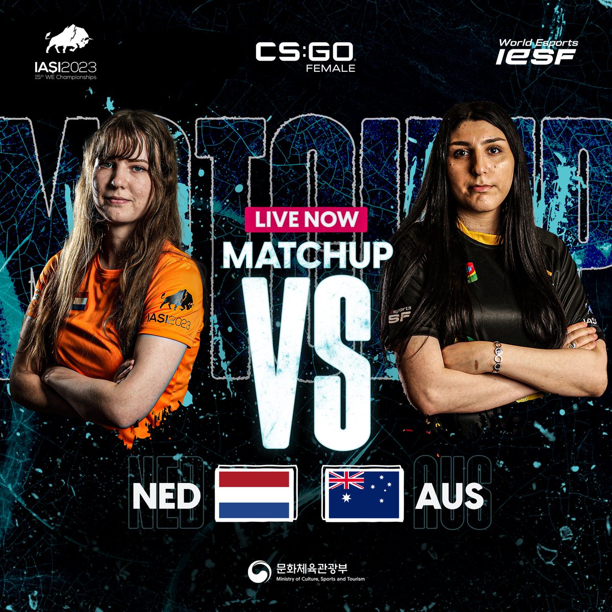 iesf_official's tweet photo. Join us NOW to watch the playoff match LIVE! π
π΄ https://t.co/S01R2CRcLi
π΄ https://t.co/0Kq4uiWwet
#WEC23 #WorldEsports #IESF #iasi2023 #CSGOFEMALE https://t.co/Bf1Km6epng