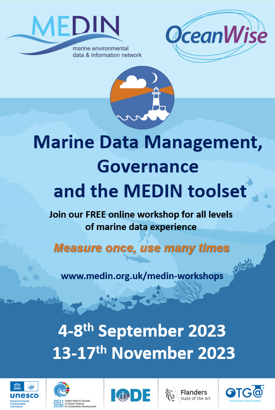 MEDIN_marine's tweet photo. There is still time to register for our next FREE workshop!

Marine Data Management, Governance and the MEDIN toolset
📅4th-8th September 2023
🌐https://t.co/6QMJJQYH65
📍Ocean Teacher Global Academy 
🗝️Medin943

Find out more 👇
https://t.co/vXrlfpKEdi

#MEDINworkshop https://t.co/b3rZMavAfn