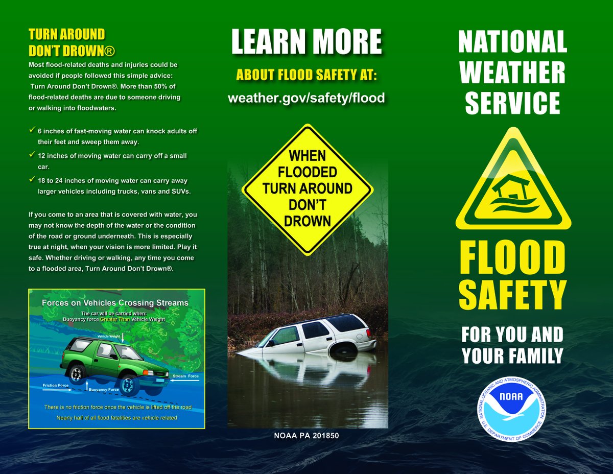 cityofsavannah's tweet photo. Turn Around, Don't Drown®️. Floodwaters after a hurricane or tropical storm can hide hazards and are often deeper than they appear. Stay safe and stay out of flooded areas. #FloodSafety #ReadyGov #FEMA https://t.co/vg7Q8oNuvG