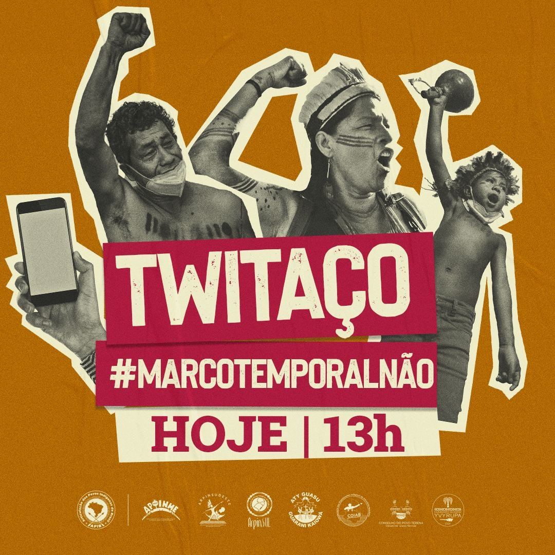 Hoje é um dia decisivo para nossa luta e nossas vidas. O STF retoma o julgamento da tese do marco temporal. A tese jurídica patrocinada pelo agrobanditismo coloca em risco todos os biomas do Brasil. Participe do twitaço. #MarcoTemporalNÃO

Tweets: bit.ly/3R6qyRz