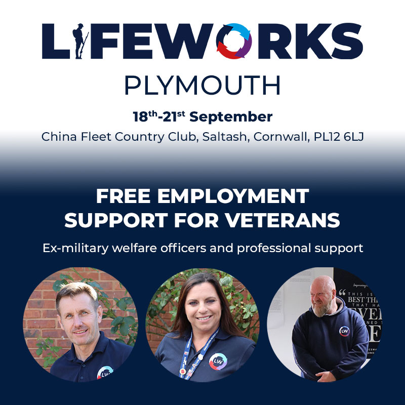 Our @WeAreLifeWorks team are in Plymouth on 18th-21st September providing our award-winning employment course. Register your FREE place today: brnw.ch/21wC88w 💼🤝 #rbli #supportforveterans #Lifeworks #LifeworksOnTour #EmploymentSupport