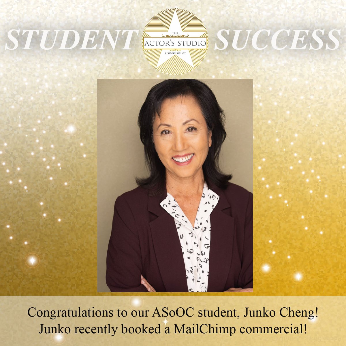 actorsstudiooc's tweet photo. 🔥 Congratulations Junko!🔥 We are so proud of you and all your recent accomplishments! Keep it up!  #acting #actor #actress #studio #orangecounty #studentsuccess https://t.co/NJi1JOW1gx