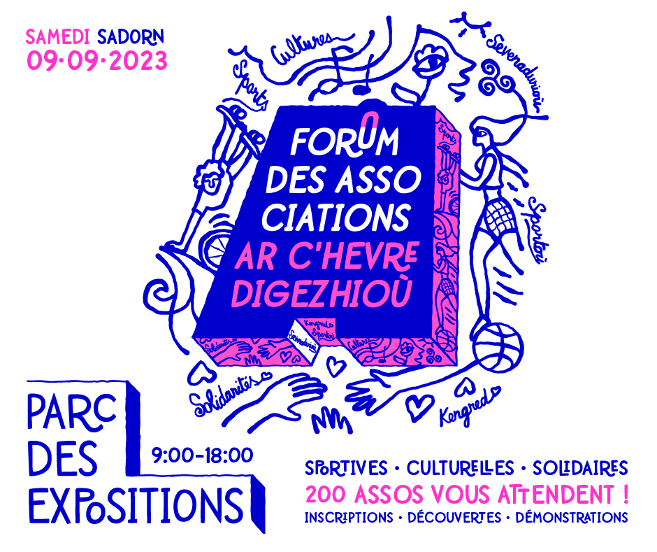 VilledeQuimper's tweet photo. 🎺🩰🏀🏊‍♀️  Organisée par la ville de Quimper, le forum des associations se déroulera le samedi 9/09 de 9h à 18h au Parc des expositions de Quimper. + de 200 associations sportives, culturelles, socioculturelles et de solidarité seront présentes !
 👉 https://t.co/Vs9c1hpAM4 https://t.co/gETYv9wdoW