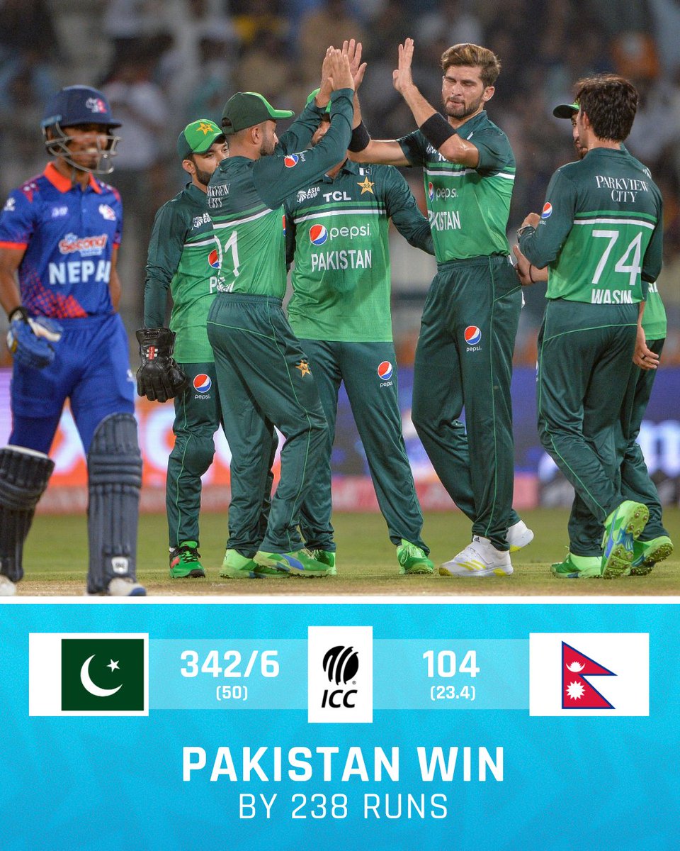 Pakistan register a massive victory to start off their Asia Cup campaign 💪

#PAKvNEP | 📝: bit.ly/3YUjJV1