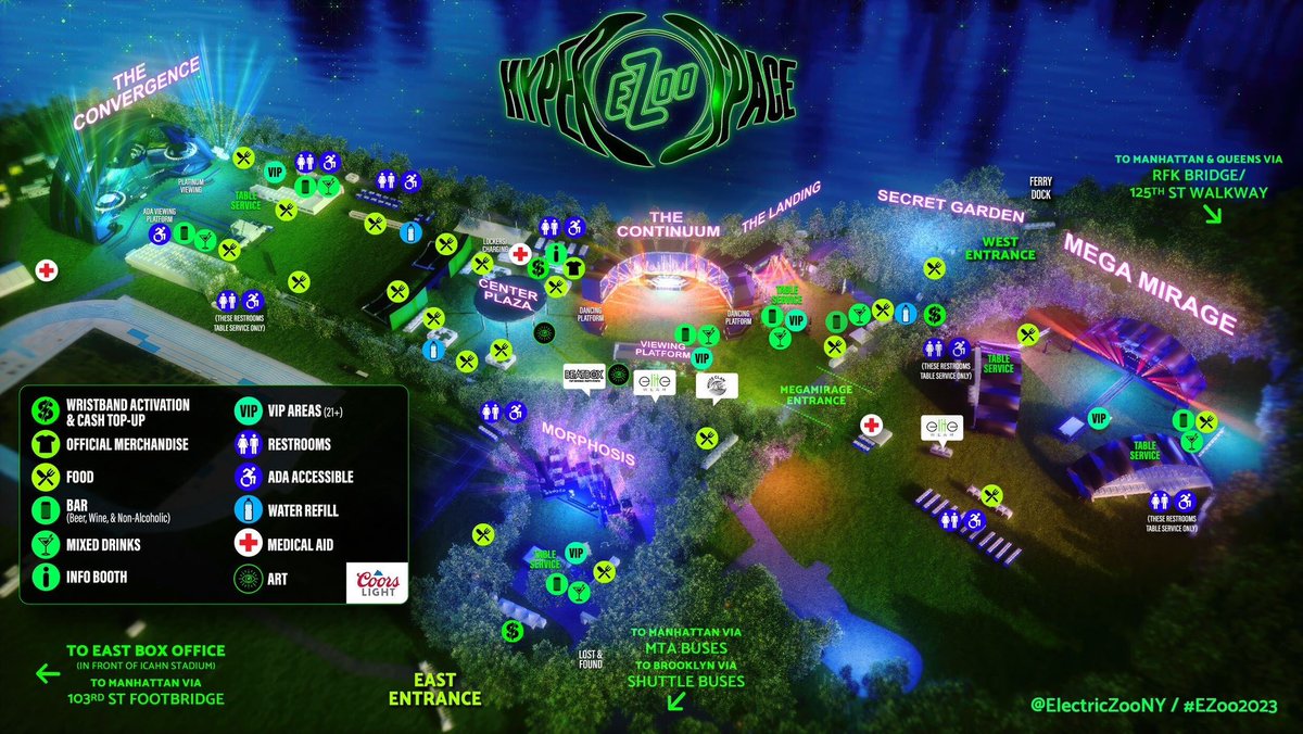 Electric Zoo map