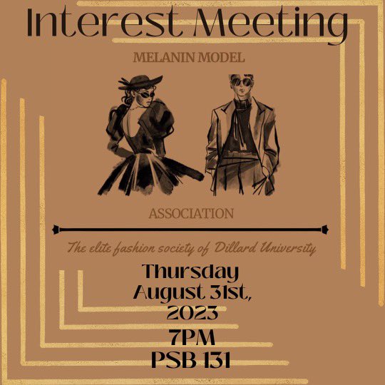 Are you interested in elevating your fashion, beauty, and modeling? Then strut your way to PSB 131 on Thursday, August 31st for our interest meeting! We can’t wait to meet everyone!