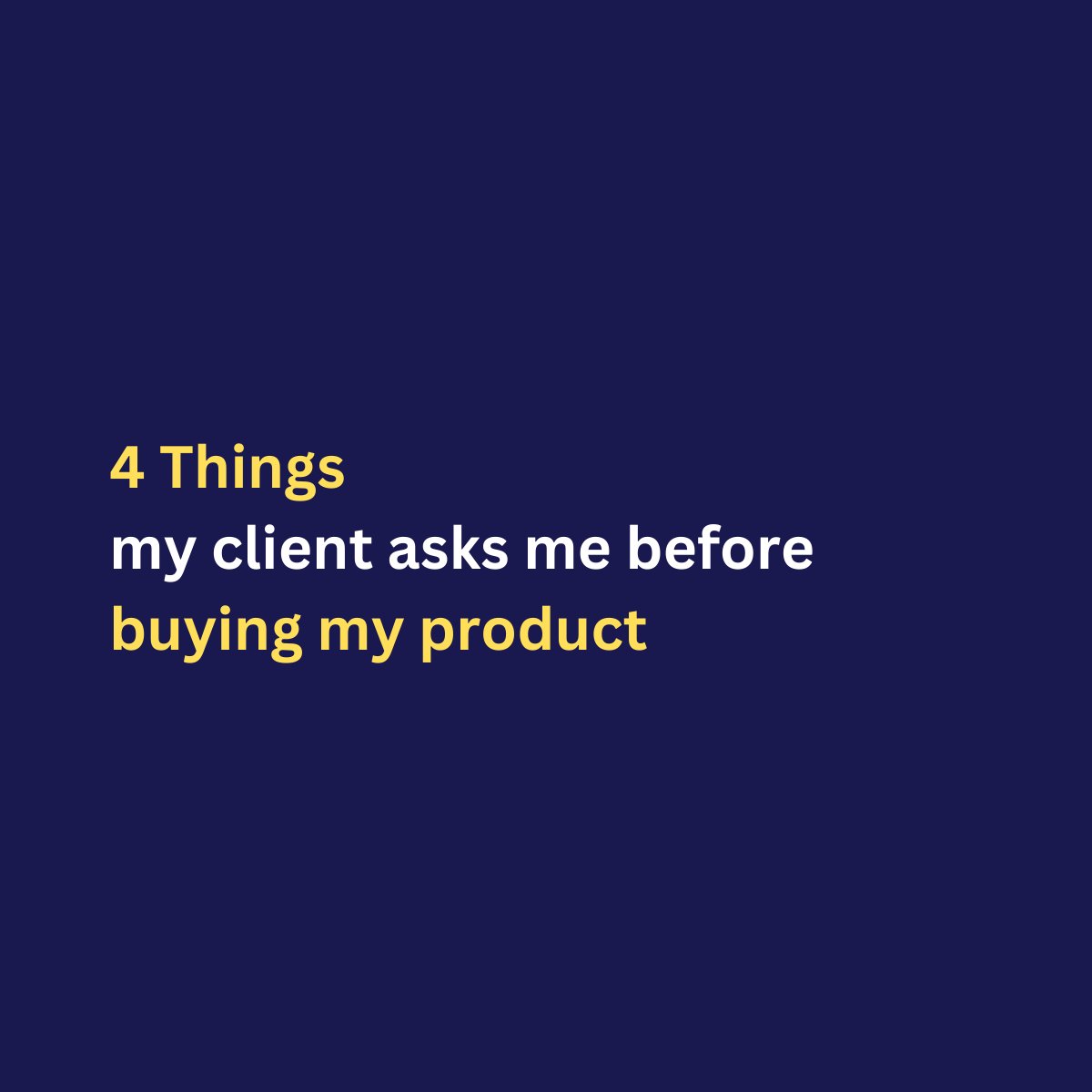 d_thesimplifier's tweet image. 4 Things my client asks me before buying my product 👇

1. Can I afford to pay for this?
2. Will this add alue to my business?
3. What are the alternatives?
4. Can I run my business without it?

#thesimplifier #clients #sales #marketing #business #money