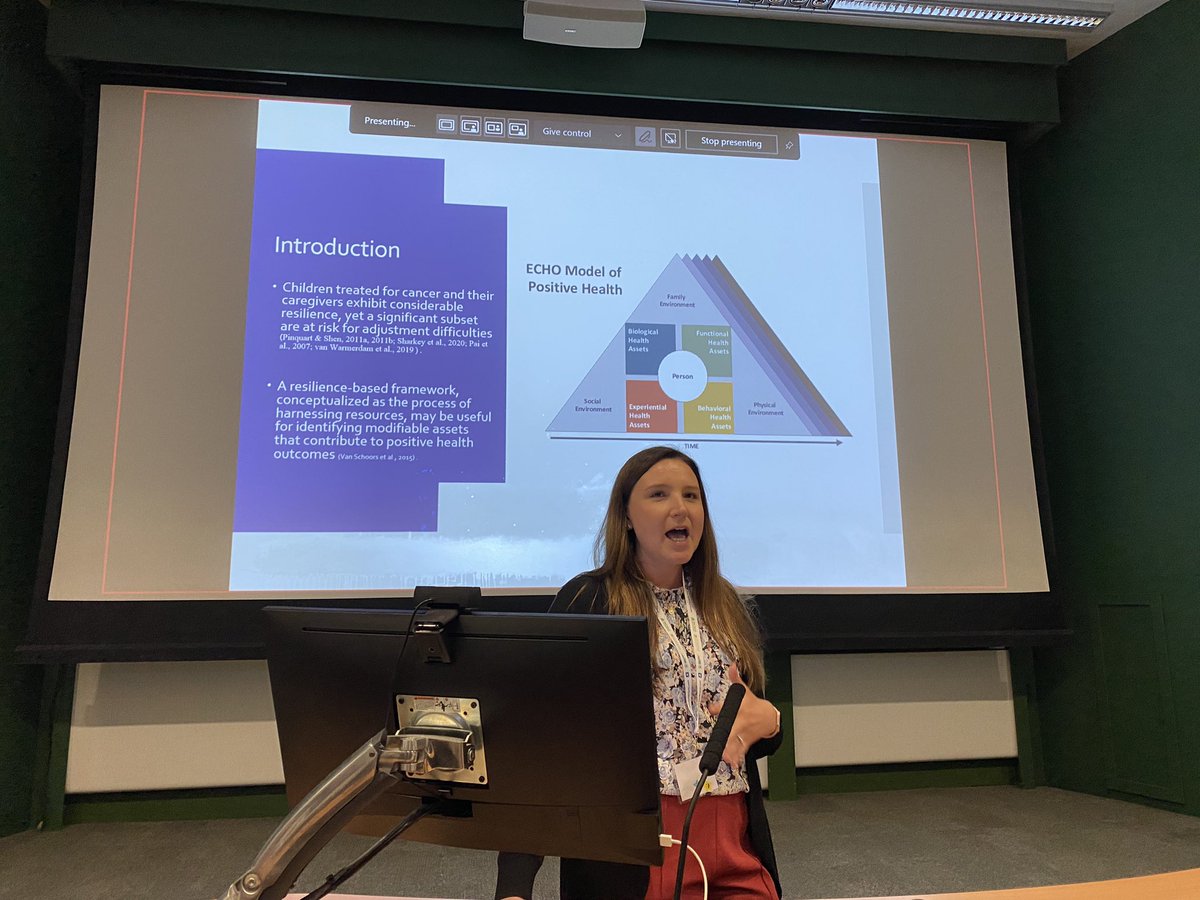 EPPN4's tweet photo. It is important to also understand resilience in families affected by childhood cancer. Lovely talk by Christina Sharkley as part of the Short Oral Presentations! #EPPC2023 https://t.co/BZbH3nJ3q5