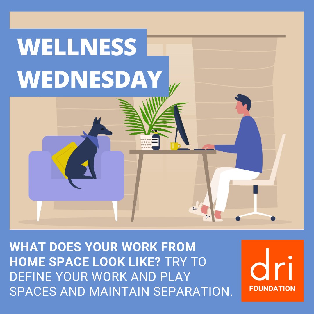DRICommunity's tweet photo. Try to define your work and play spaces and maintain that separation daily. This will help ensure you're maintaining a healthy work-life balance.
Check out more DRI for Life tips and resources: https://t.co/IXaaSShjGY. 

#DRILawyer #DRIFoundation #DRIforLife #WellnessWednesday https://t.co/jBbAoKNSsh
