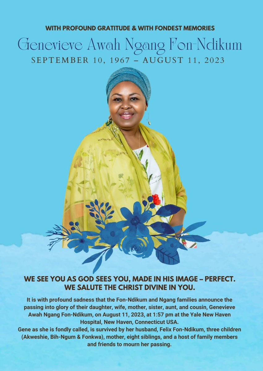 I succumb to my tears at your death, my sister Gene, as I struggle to submit gracefully to the will of God. You truly smelled your🌹 while here. Miss u sorely. Sleep well.