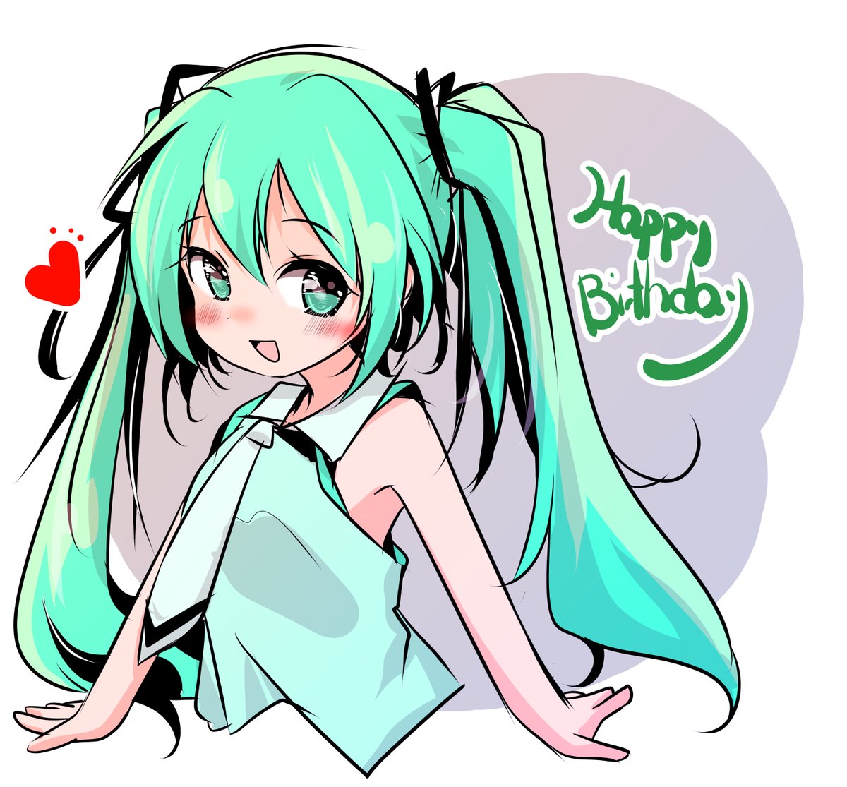 初音ミク 「はぴはぴー 」|べえこまのイラスト