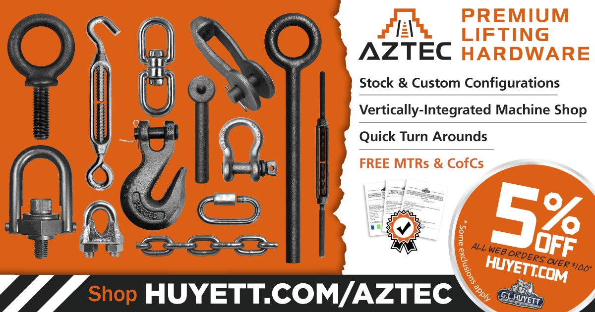 GLHuyett's tweet photo. When you've got a heavy lift, we can help you carry it. Huyett's lifting hardware products elevate your application with high-quality chains, hooks, and everything in between: https://t.co/6jZZNcAJwj
#LiftingHardware #IndustrialFasteners #Distributor https://t.co/IlogfdNY5o
