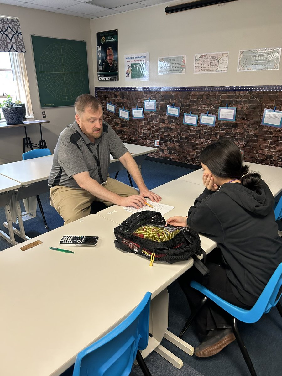 Mr. Trotter and Joana graphing linear equations (without a calculator)! @KEYSPrincipal #KEYSHS @HEBISDpeople