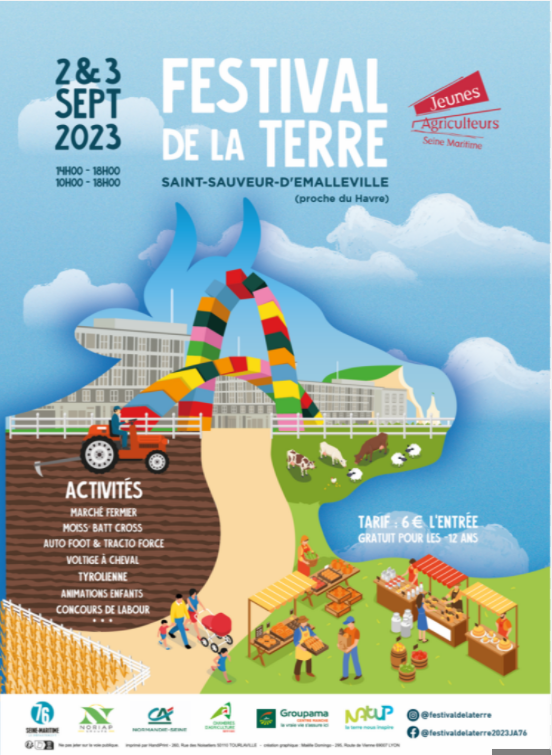 Le Festival des <a href="/Jeunesagri76/">JeunesAgriculteurs76</a> approche !! 
Venez nous retrouver <a href="/CANSeine/">Crédit Agricole Normandie-Seine</a> samedi et dimanche pour partager un excellent moment aux côtés de nos jeunes agriculteurs.
Au programme : 
Mini ferme
Concours de labour
Marché fermier
...
#agriculture #jeunesagriculteurs #festival