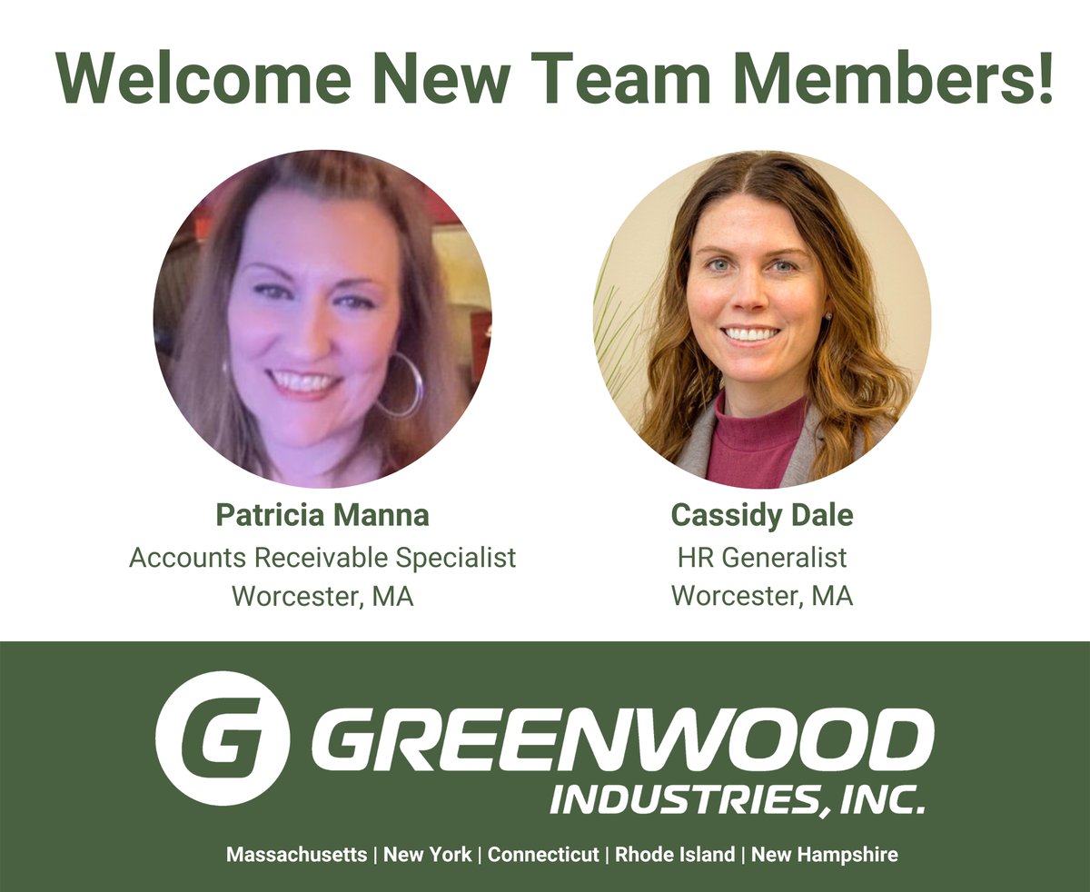 Help us welcome Patricia and Cassidy to our #Worcester office! We know they will have an important impact on the work we do! #welcome #commercialroofing #buildingenvelope #greenwood