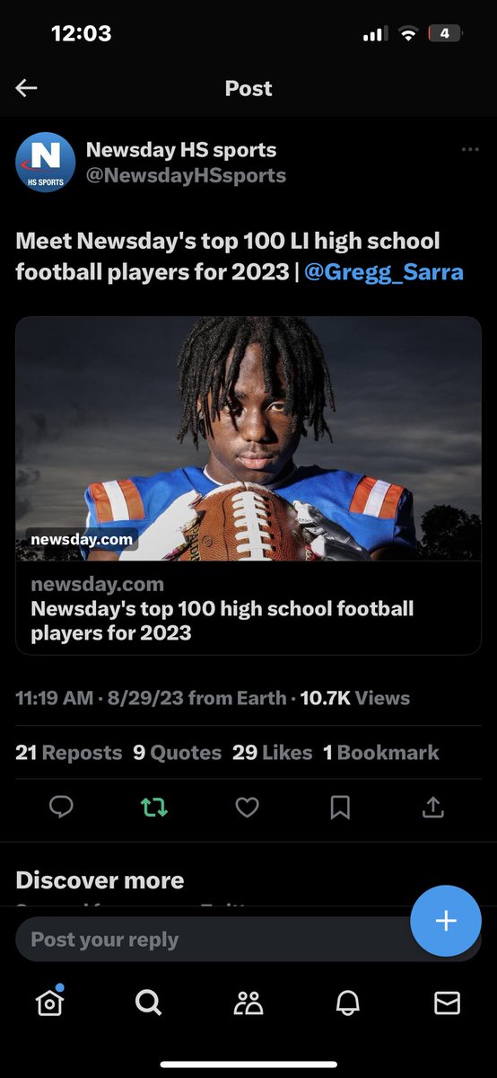 Courtney Merchant (@cjmerchant2) on Twitter photo Blessed to receive <a href="/NewsdayHSsports/">Newsday HS sports</a> top 100 Football players on Long Island. 🙏🏽Jobs not finished!!
<a href="/jared_valluzzi/">Jared Valluzzi</a> <a href="/LIBLITZ/">LI BLITZ</a> <a href="/coachHughes64LB/">Brandon Hughes</a> <a href="/CoachTenebruso/">Coach Tenebruso</a> <a href="/LBHS_Football/">Marines Football</a> <a href="/CoachMalizia/">Coach Malizia</a> <a href="/Mrcollins077/">Mr Collins</a> Blessed to receive <a href="/NewsdayHSsports/">Newsday HS sports</a> top 100 Football players on Long Island. 🙏🏽Jobs not finished!!
<a href="/jared_valluzzi/">Jared Valluzzi</a> <a href="/LIBLITZ/">LI BLITZ</a> <a href="/coachHughes64LB/">Brandon Hughes</a> <a href="/CoachTenebruso/">Coach Tenebruso</a> <a href="/LBHS_Football/">Marines Football</a> <a href="/CoachMalizia/">Coach Malizia</a> <a href="/Mrcollins077/">Mr Collins</a>