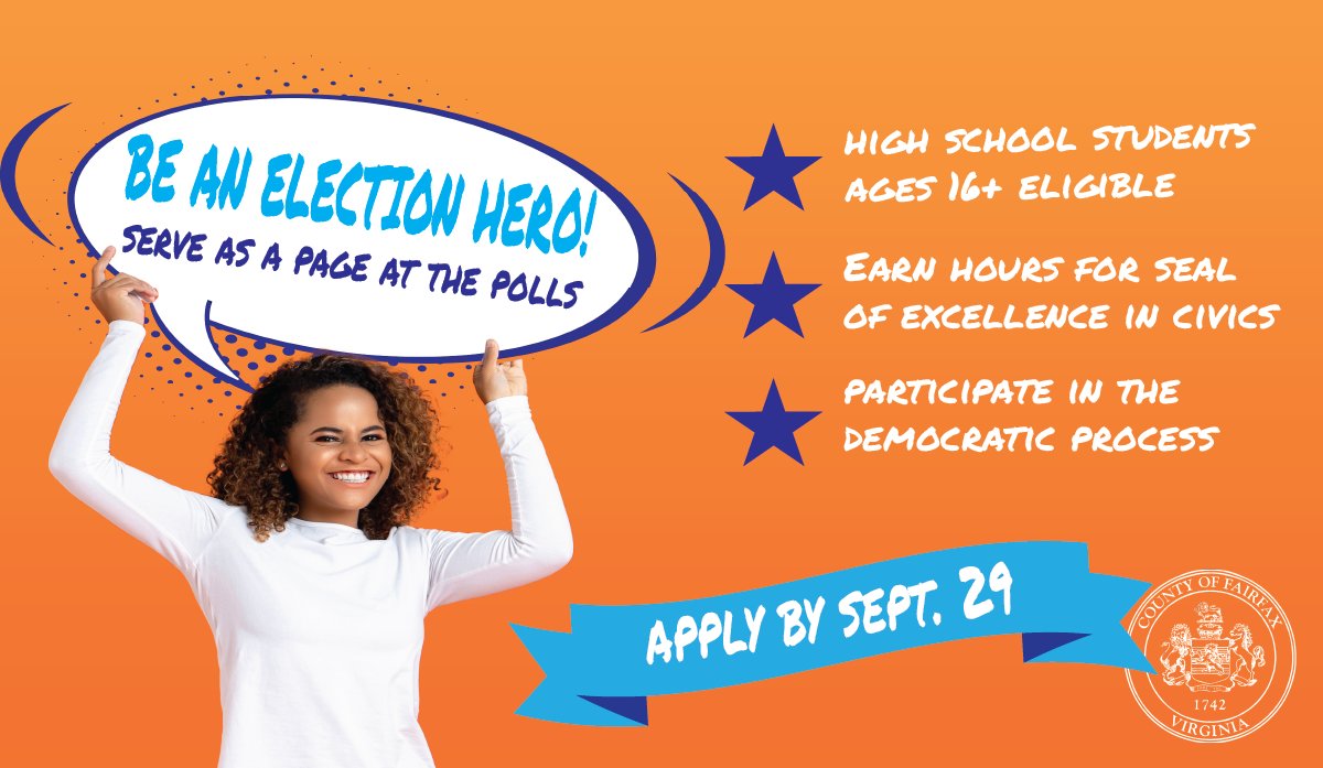 We need high school students to serve as election pages at the polls on Tuesday, Nov. 7. They can help make our democracy work and earn service-learning hours. Apply by Sept. 29: bit.ly/47VwXVG