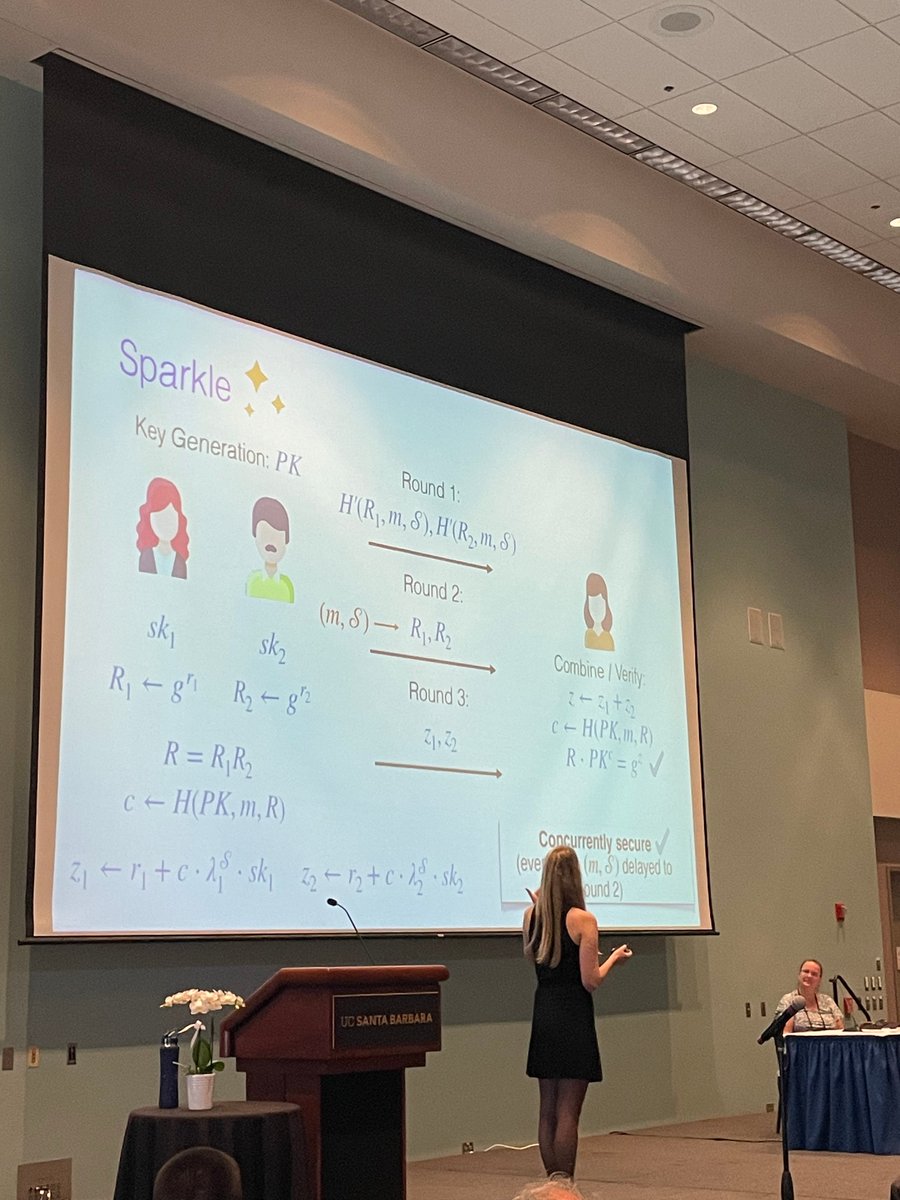 I am truly grateful to have received the Best Early Career Paper Award at CRYPTO for “Fully Adaptive Schnorr Threshold Signatures” with @chelseakomlo and Mary Maller. Thank you to the Chairs, Britta Hale, @annalysyanskaya, and Helena Handschuh and PC for this tremendous honour!!