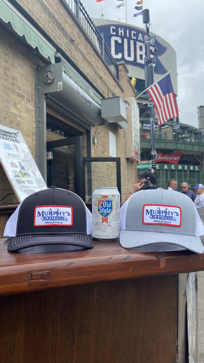murphysbleacher's tweet photo. Both our black and grey patch snapback hats are back in stock! You can now rep your favorite Wrigleyville bar right on your noggin!
Get yours today in person at the bar or from the link in our profile bio.
#murphysbleachers #murphysmerch #wrigleyville #wrigleyvillechicago https://t.co/FcVaSQuD2F