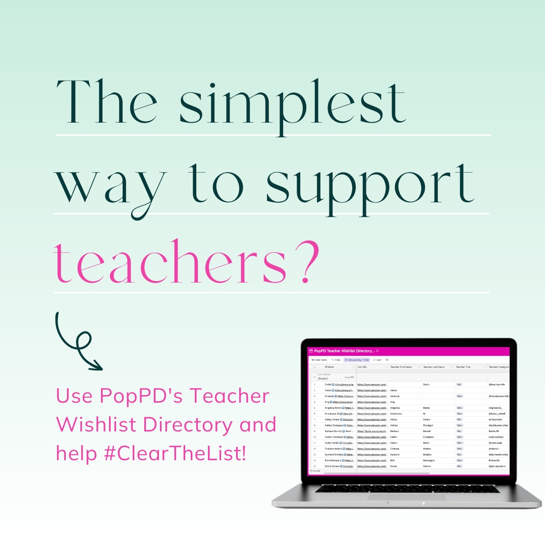 poppdco's tweet photo. Finding a teacher to support is easy! (And so many need our help.) Sort projects by items needed, grade, subject, or location. Check out the Directory here: https://t.co/qgkgVURv5F

#ClearTheList #SupportTeachers #TeacherWishlist #EducationMatters #Teachers #Educators #EdTech https://t.co/m2c7hEsNe3