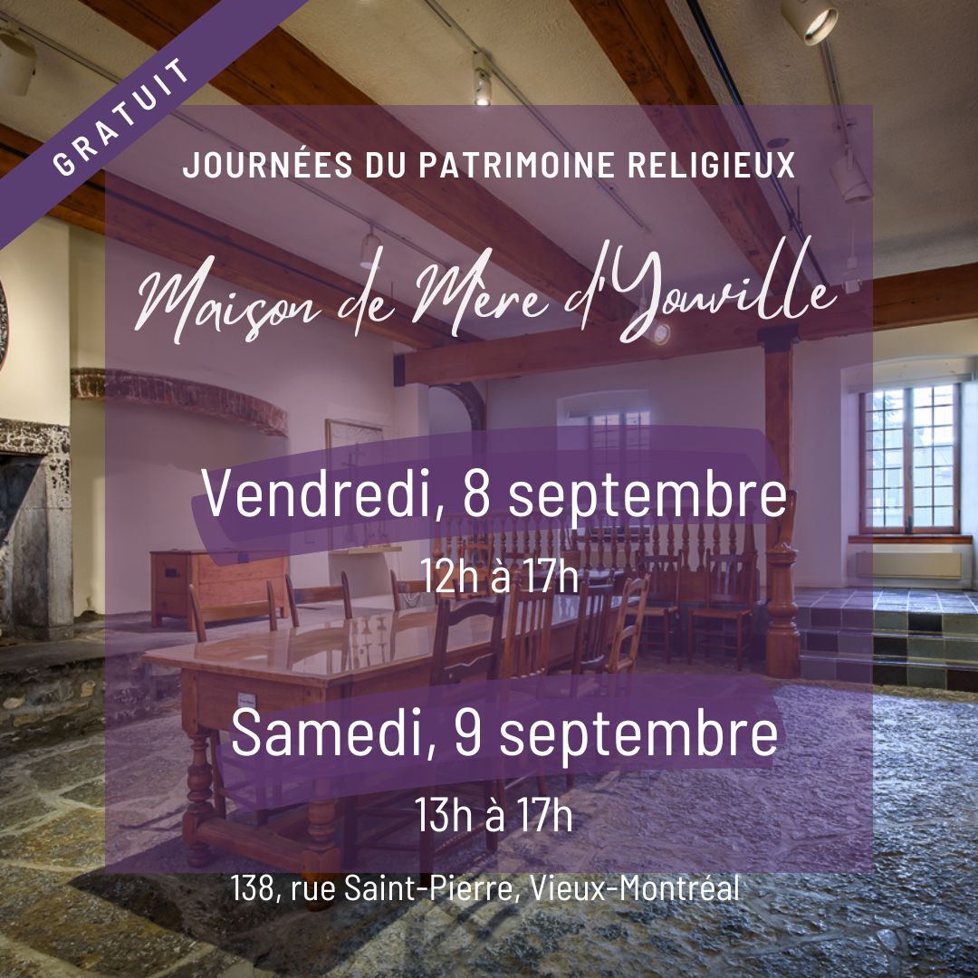 La Maison de Mère d'Youville vous ouvre ses portes pour les Journées du patrimoine religieux. Tous les détails ici: sgm.qc.ca/non-classifiee…

#journeesdupatrimoinereligieux #jdpr #cprq #histoiremtl #histoiremontreal #patrimoine