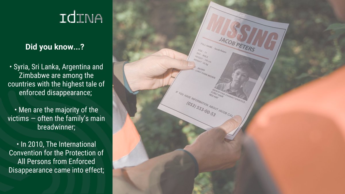IDINAProject's tweet photo. 📍 Since 2010, the @UN has designated September 30 as the International Day for the Victims of Enforced Disappearance, a scourge that affects the most vulnerable in countries with poor structures. https://t.co/ZnXC9rbb5G