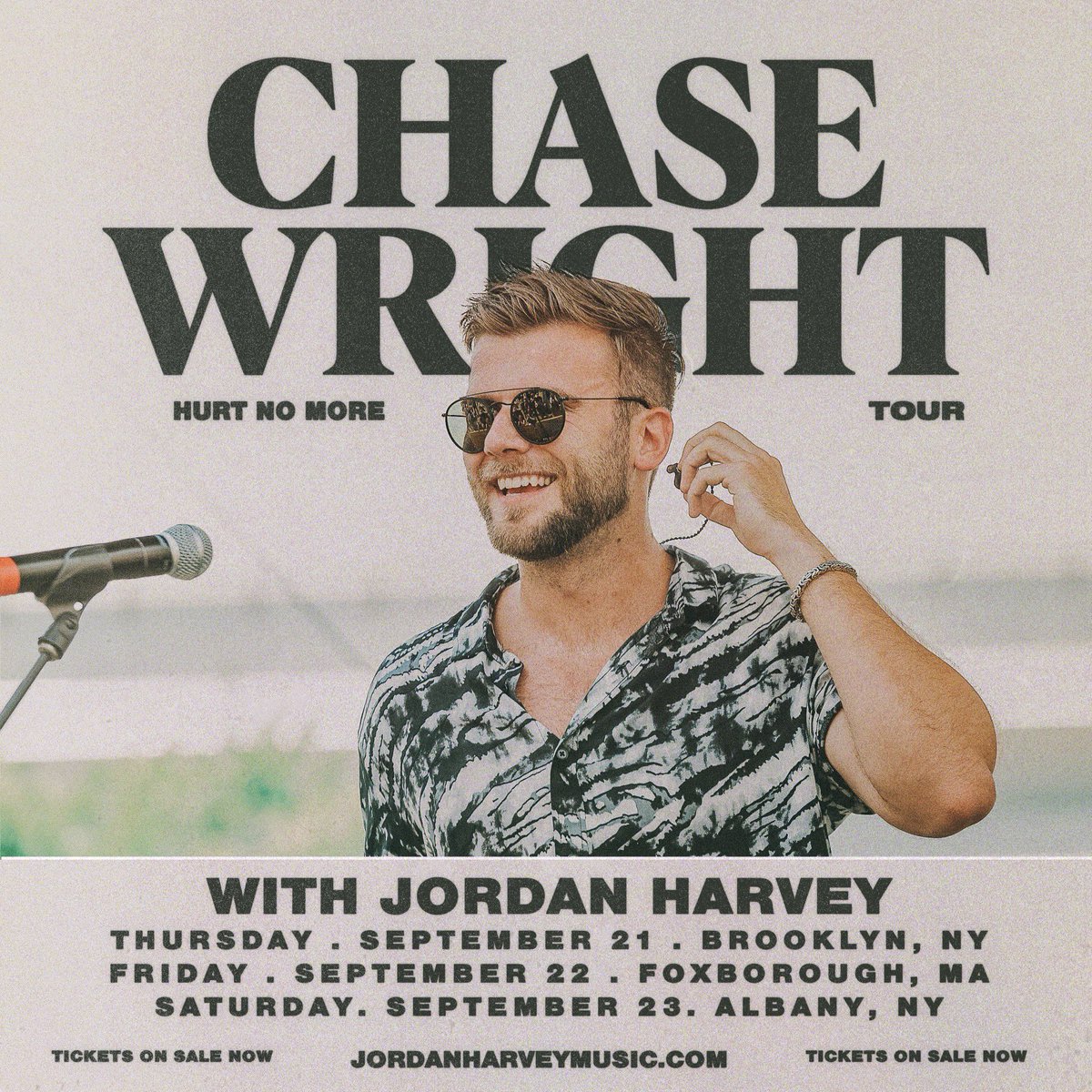 Hitting the road with @realCHASEWRIGHT in a few weeks! Brooklyn, Massachusetts, & Albany can’t wait to get up there, rip some tunes, and meet all of you🤍 Grab your tickets now 🔗jordanharveymusic.com/tour/