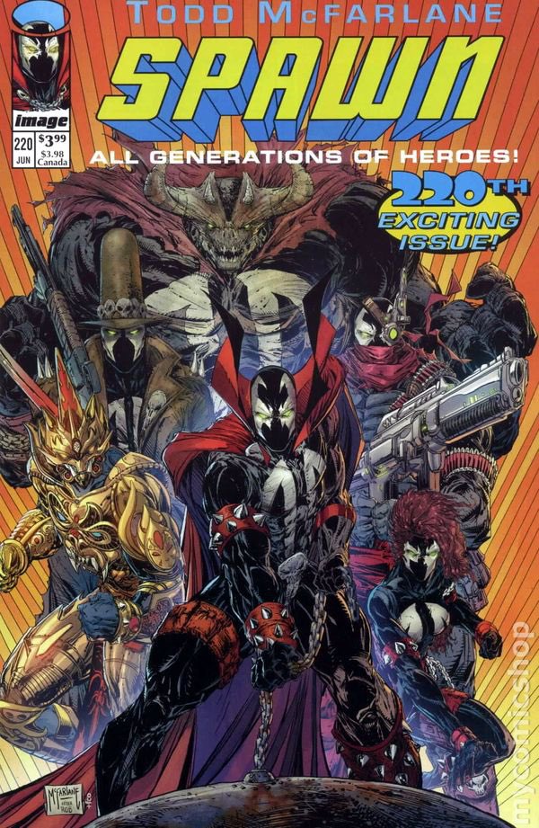 HellSpawn444's tweet photo. Spawn: All Generation of Heroes
Issue: 220
#Spawn #HellSpawn #CommandoSpawn #SheSpawn #GunSlingerSpawn #OmegaSpawn #MandarinSpawn #ImageComics #ComicCover #Issue220 #ToddMcFarlane #GenerationHero https://t.co/ziYUri0NCF