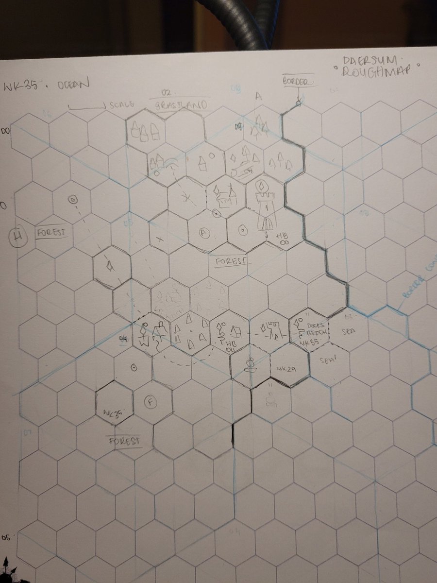 Amelyth's tweet image. WK 35 is OCEAN  #dungeon23 

I am taking a low key approach to this week's 'RM' by filling out the world I started for my supporters. It's been a little hard to get anything done to a point I feel it would be shareable.. but here's some of the works in progress.