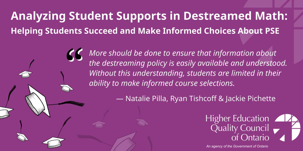 HEQCO's tweet photo. HEQCO’s latest report surveys students on the rollout of the destreamed math program and makes recommendations to school boards and the Ministry of Education.
https://t.co/Rb9vuPODjs
#highered #Kto12 #ONpse https://t.co/Kt693erBM7