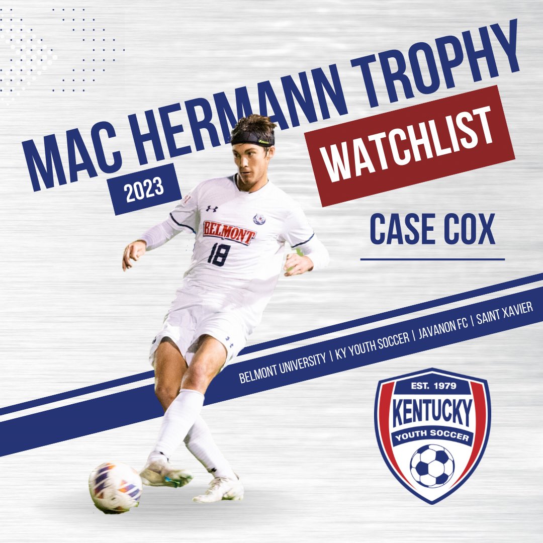 FOR IMMEDIATE RELEASE

Kentucky Youth Soccer is proud to share that Case Cox, a standout player who hails from Louisville, Kentucky, has been added to the prestigious 2023 MAC Hermann Trophy Watchlist.

Read More: kysoccer.net/assets/60/6/ca…