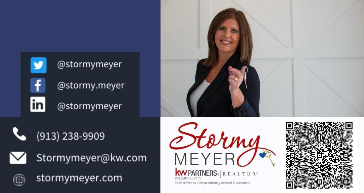 stormymeyer's tweet image. It's time for updated marketing - This is my 17th Year of helping people buy, sell and invest in real estate. Proud to be affiliated with the best real estate company, Keller Williams Realty Partners inc.
Accepting new clients in Kansas and Missouri as well as Lake of the Ozarks.