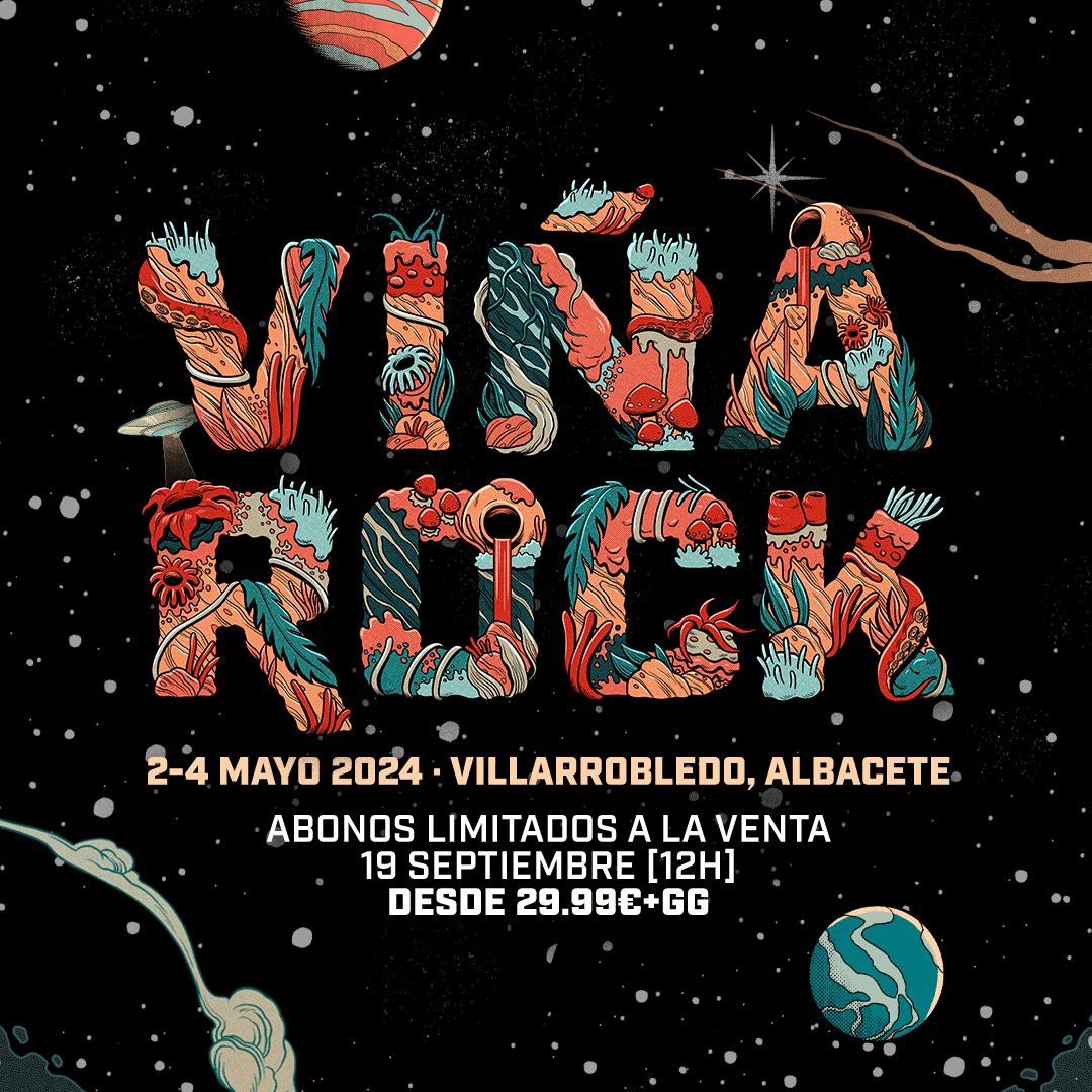 Sorteamos 2 abonos de #ViñaRock2024 para celebrar que el 19 de sept. (12h) salen a la venta abonos desde 29,99€ + gastos. Para participar:
- Sigue a <a href="/VinaRockOficial/">ViñaRock</a>
- Haz RT
- Twittea con #ViñaRock2024 

Participa hasta el 3 de sept. a las 23:59h. +info vina-rock.com
