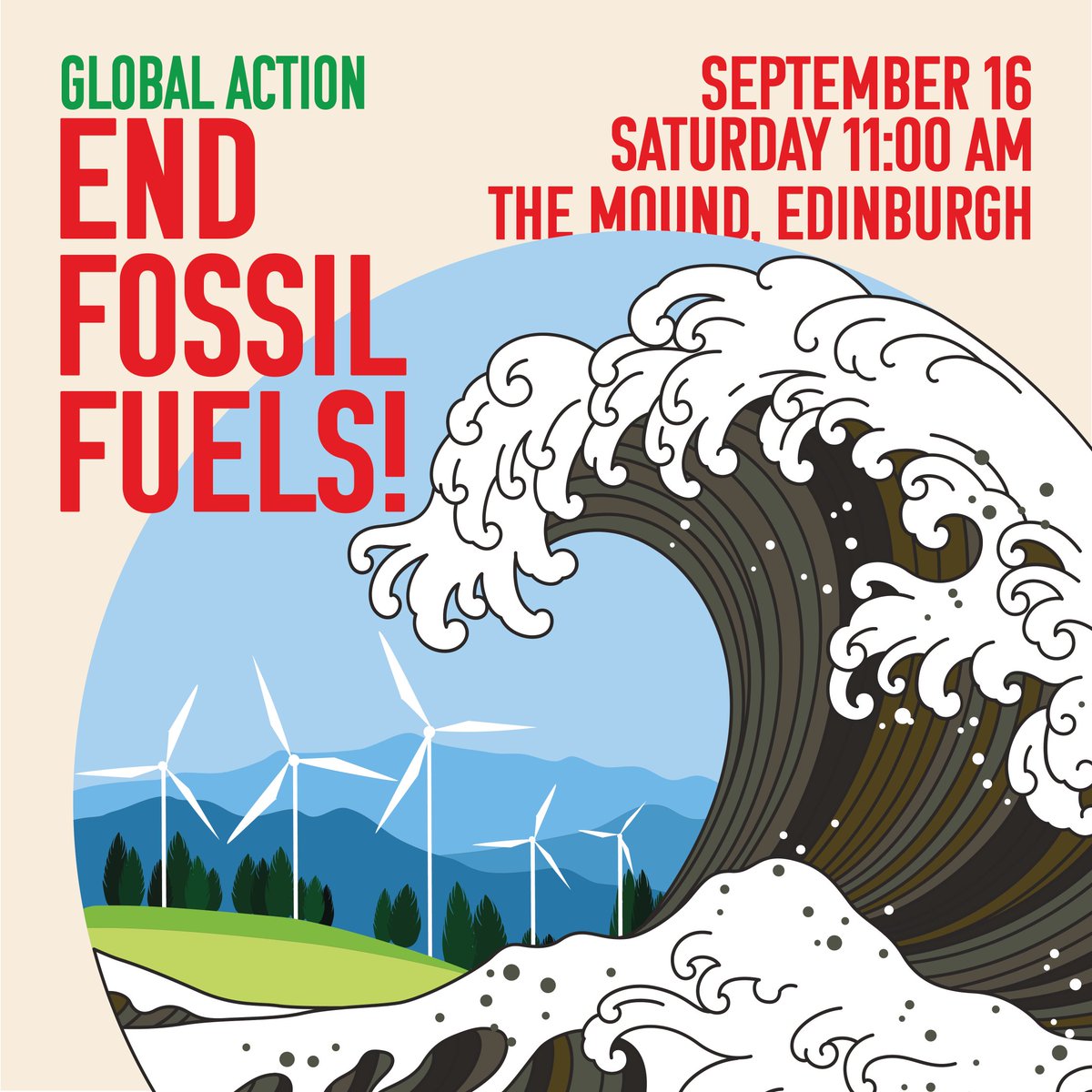 🏴󠁧󠁢󠁳󠁣󠁴󠁿 Edinburgh Climate March 🌍

📅 Saturday 16th September
⏰ 11:00 AM
📍 The Mound, Edinburgh, EH2 2EL

Call the Scottish, UK and Global governments to put workers, communities and planet ahead of corporate oil profits.

More info and Sign up⬇️