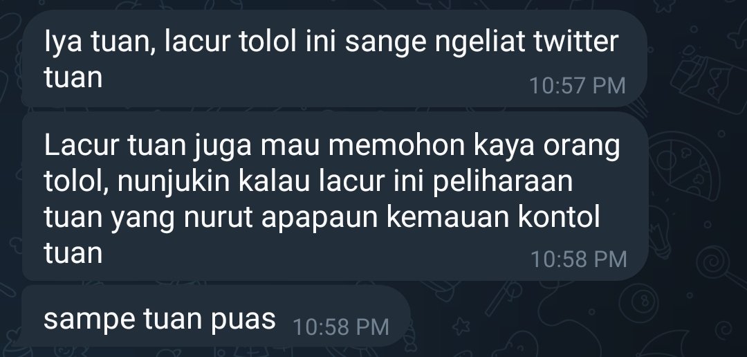 izenadsc's tweet photo. Pada sangean banget jadi lonte. Asal kalian tau ya lacur, kalian tuh harus ngemis setolol tololnya, bahkan cuma untuk ludah tuan kalian di lantai. Jadi budak sex goblok yang dateng ke tuan, bukan gua yang nyamperin. Kalian yang butuh! https://t.co/jsryUFjeId