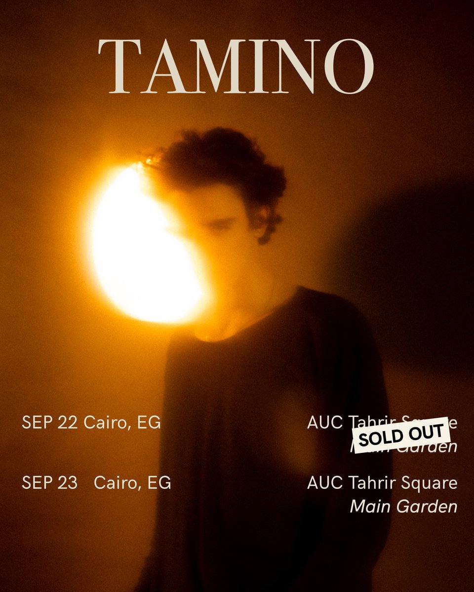 Caïro sold out in no time! Second show added yalla 🇪🇬❤️❤️ Sale starts tomorrow at 2pm EEST Tickets: taminomusic.com/tour