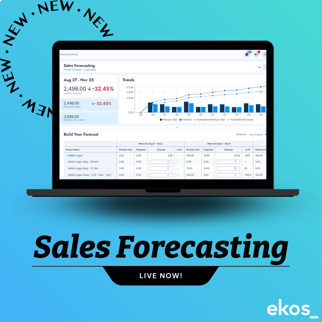 Get ready to supercharge your sales strategy with a groundbreaking feature: Sales Forecasting! 🚀

#goekos #productdevelopment #salesforecasting #brewerysales #beersales #beersalesforecasting #sellmorebeer #beersalesinsights #brewerysalesdata