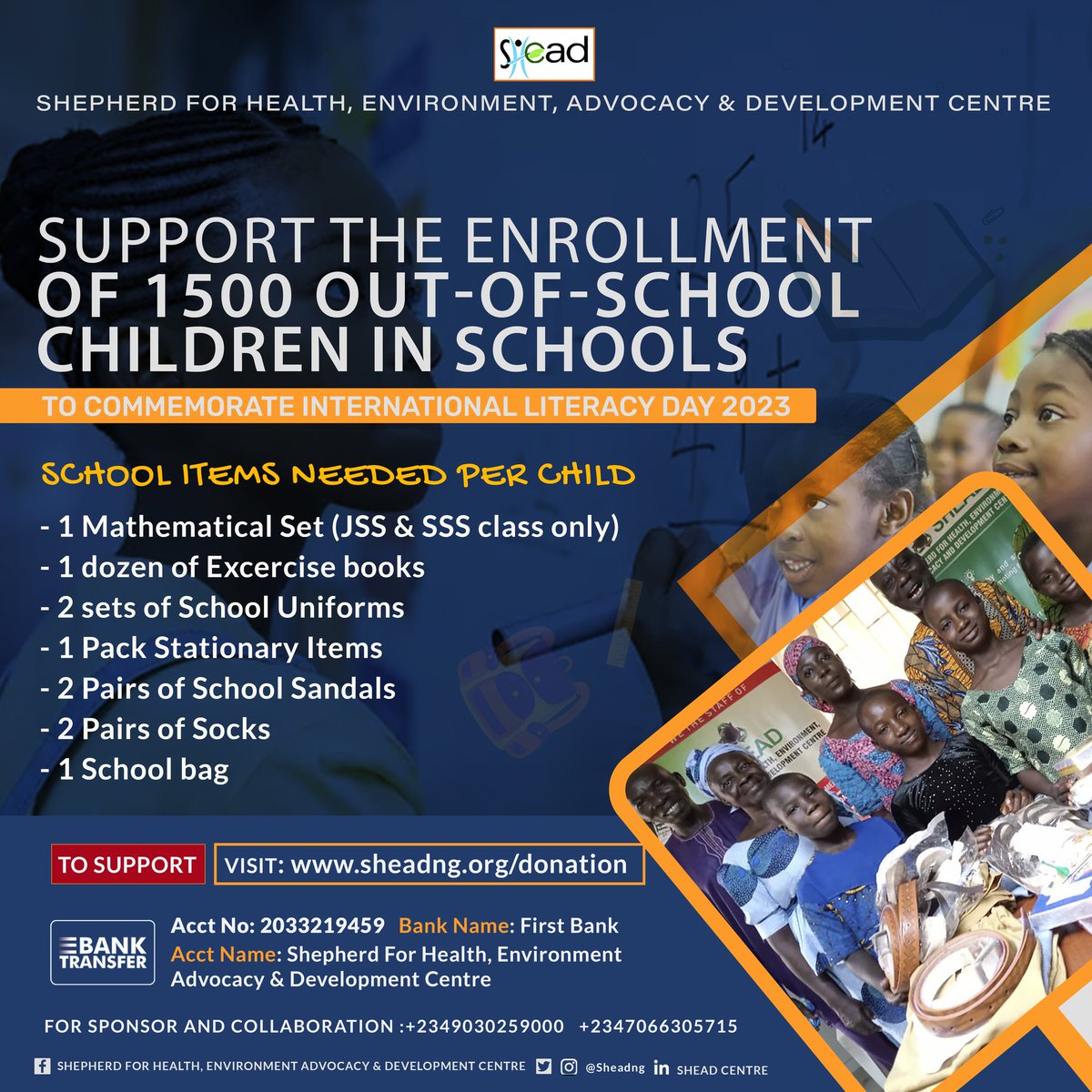 Here is a clarion call, a call to action for lovers of Education, great Philantropist,  lover of children, Cooperate Organizations, sister NGOs, institutions to please support the enrollment of out of School Children <a href="/UN_Nigeria/">United Nations Nigeria</a> <a href="/UNICEF/">UNICEF</a> <a href="/UNICEF_Nigeria/">UNICEF Nigeria</a> <a href="/ARFHng/">ARFH</a>