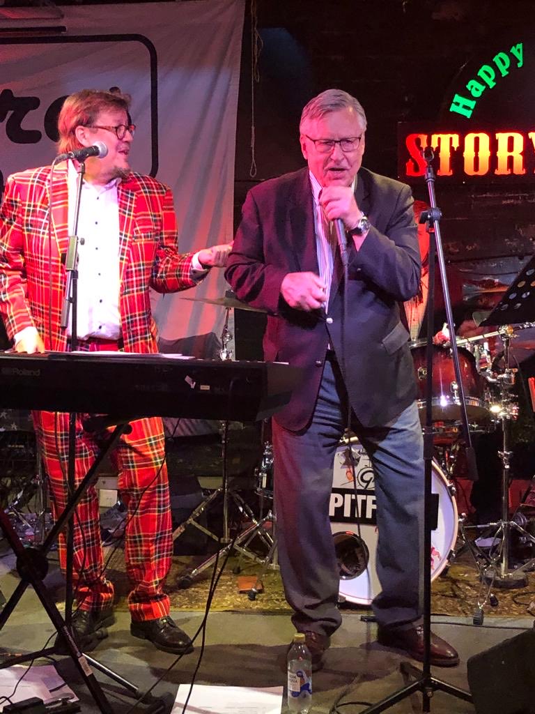 RitaTainola's tweet photo. I have to say this is the man! Minister Pertti Salolainen on stage in #storyville #jazzclub Wau! #B3CF #britishcommonwealth https://t.co/WCxLvvX6Mw