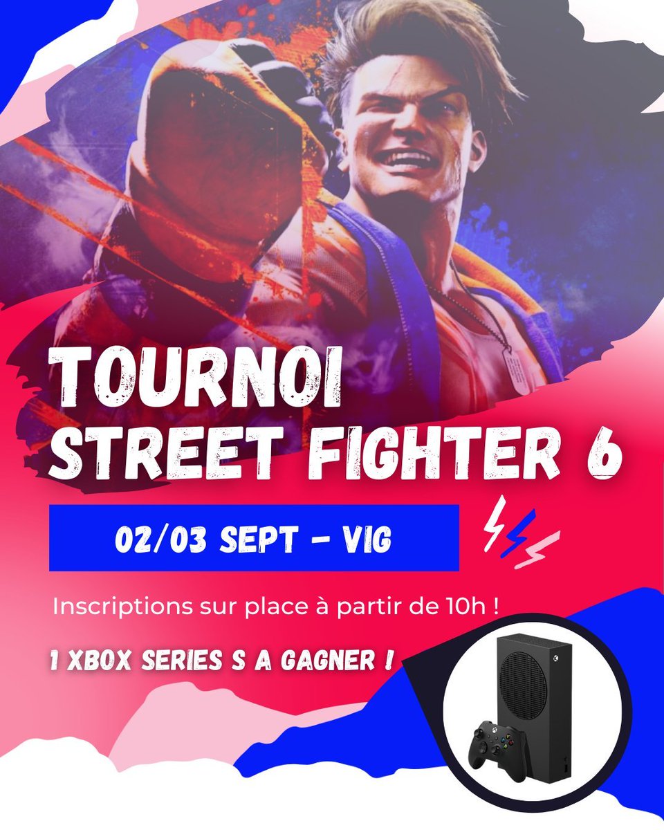 The_DW_Network's tweet photo. VANDOEUVRE IN GAME SFVI

TOURNOI #StreetFighter6 (sur PS5) à Vandœuvre in Game

🗓️ Dimanche 3 Septembre 2023
📍Parc des Sports de Vandoeuvre, 3 Rue de Gembloux, 54500 Vandœuvre-lès-Nancy, France
🔗https://t.co/fqQTCZUcIT

#FGC_Event https://t.co/CZkPvRmJCC