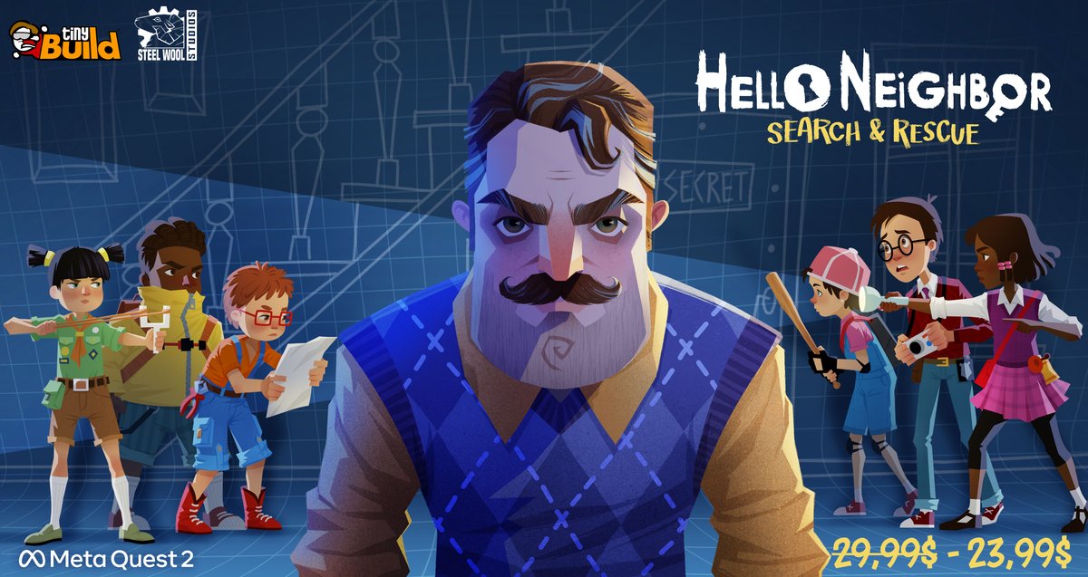NeighborGamesHQ's tweet photo. 🎮 Ready for the coolest virtual escape? Dive into the mysterious world of #HelloNeighborVR! 🏠🔍 Get 20% off during our Cool Escape Sale at Meta Store. Explore a twisted house, solve puzzles, and outsmart your Neighbor!
https://t.co/xJZFXmyB56 https://t.co/4odkIj5t2B