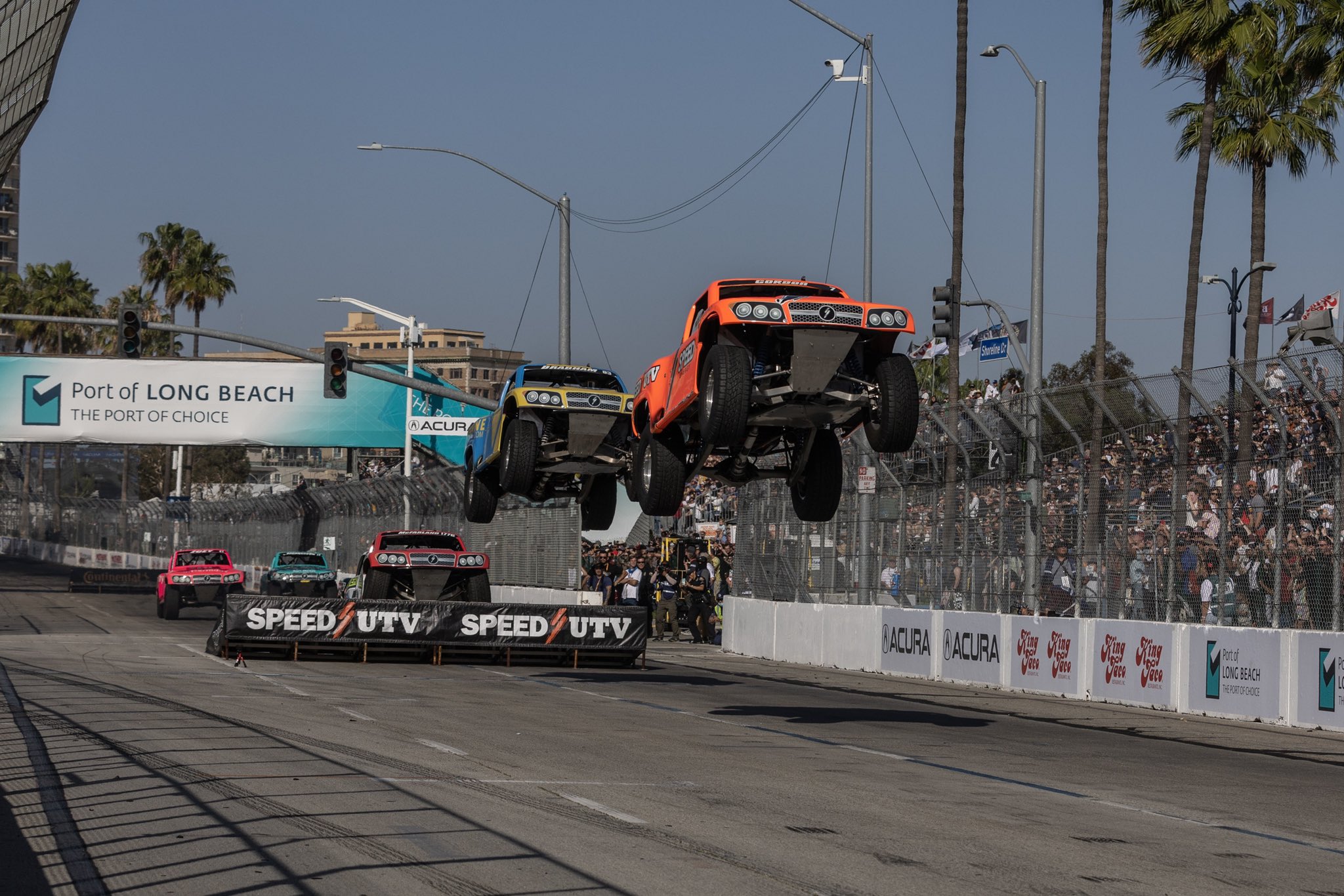 The End of This Stadium Super Trucks Race Is Excellent, Great, Wonderful