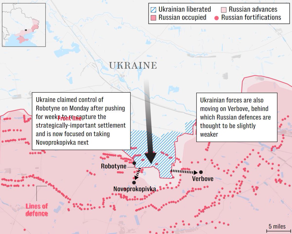 Share_Talk's tweet image. #Ukraine breaches #Russia's heavily fortified defensive line. Troops from the 82nd Air Assault Brigade were geolocated on the western outskirts of the Russian-held village of #Verbove in the #Zaporizhzhia region. 🇺🇦 

This would mean that they had pushed through the so-called