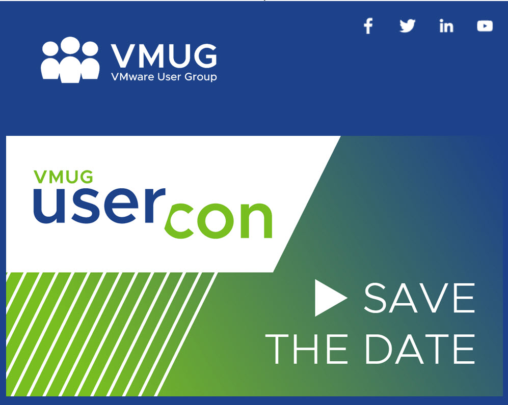If you missed VMware Explorer 2023 you do not want to miss our DFW VMUG UserCon. Lots of great speakers and updates all packed in one day, and all for free. Make sure you register today! 
lnkd.in/gKampd5M

#DFWVMUG #vmug #vmware #vmwareexplore #userconference