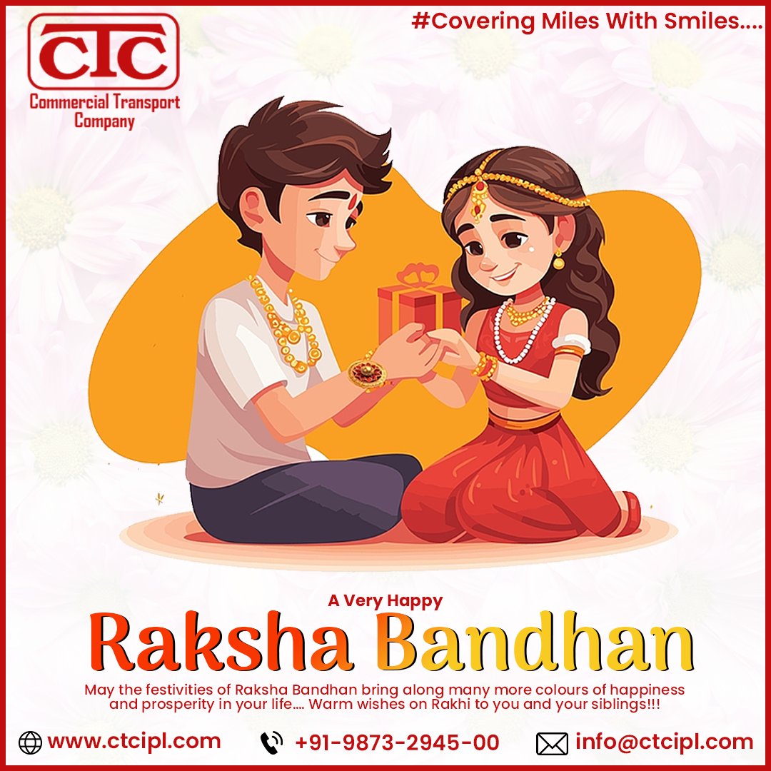ctcTransportc's tweet photo. May the bond of protection and care shared between siblings on Raksha Bandhan inspire our commercial transport company to continue safeguarding journeys and delivering happiness.

#RakshaBandhan #rakshabandhanspecial #logistics #logisticscompany https://t.co/oQHgGvqRqO